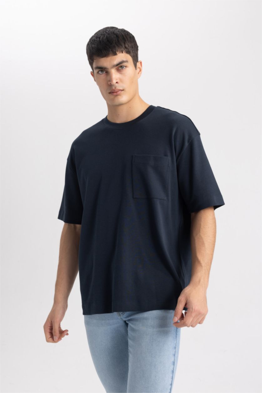 MAN NAVY Oversize Fit Short Sleeve T-Shirt