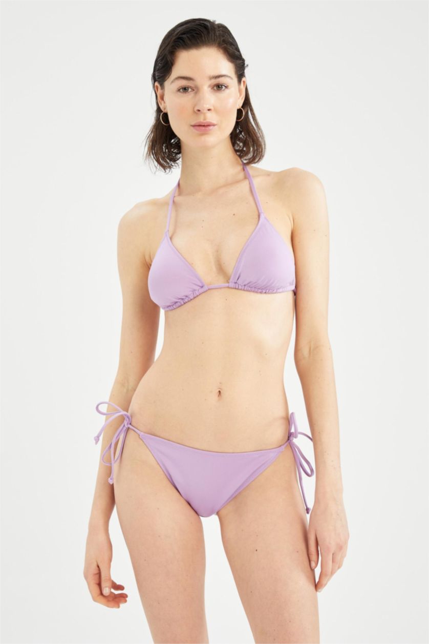 WOMAN Lilac Regular Fit Triangle Bikini Top