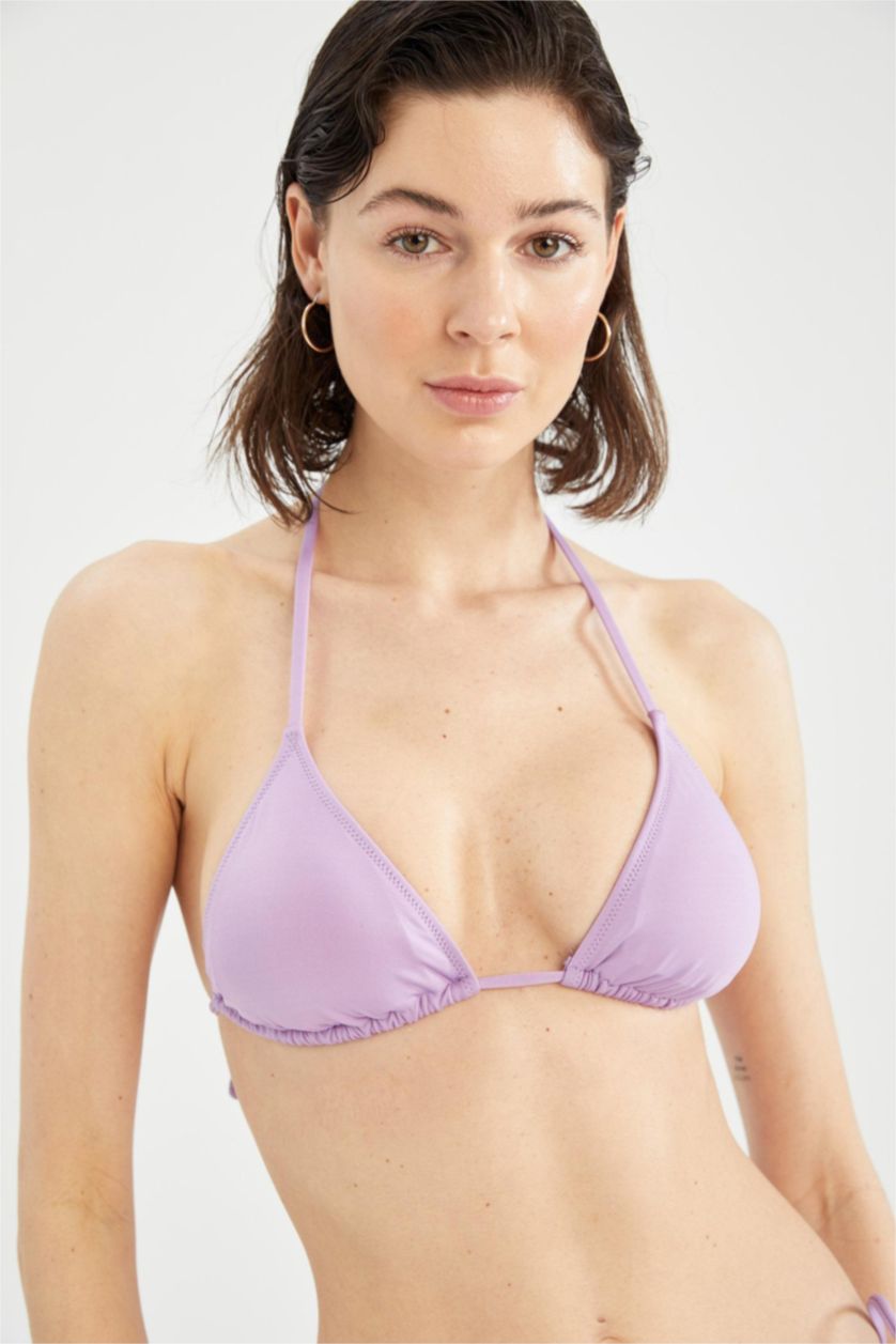 WOMAN Lilac Regular Fit Triangle Bikini Top