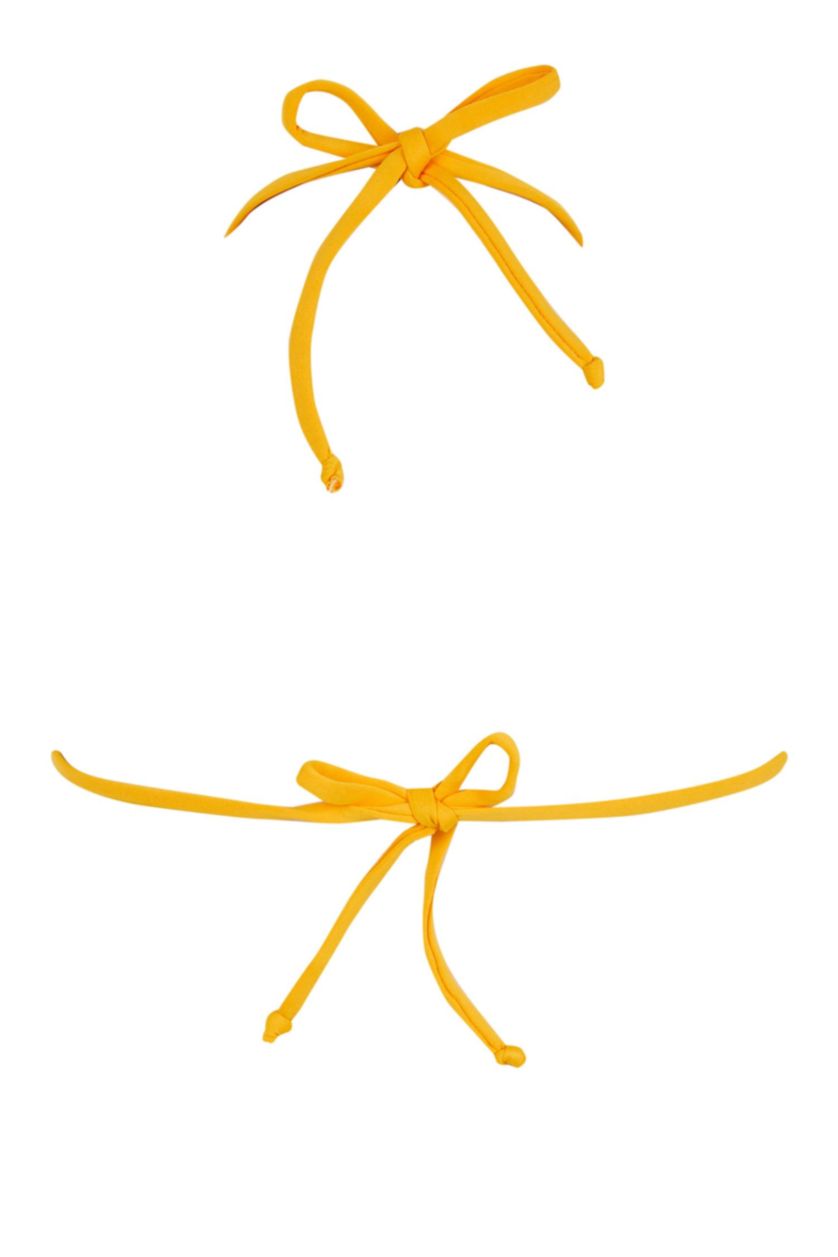 WOMAN Yellow Regular Fit Triangle Bikini Top