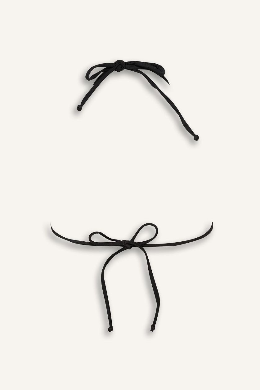 Kadın Siyah Regular Fit Üçgen Bikini Üstü