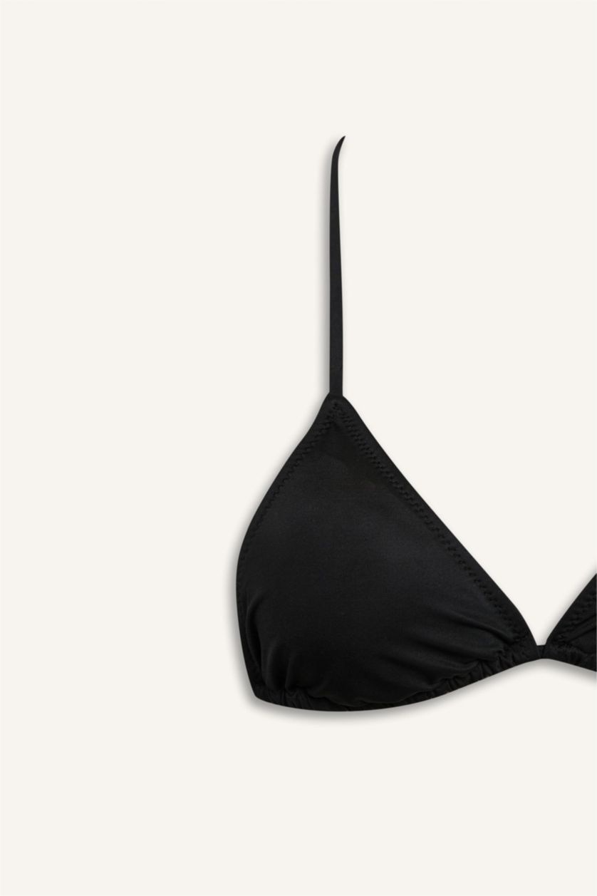 Kadın Siyah Regular Fit Üçgen Bikini Üstü