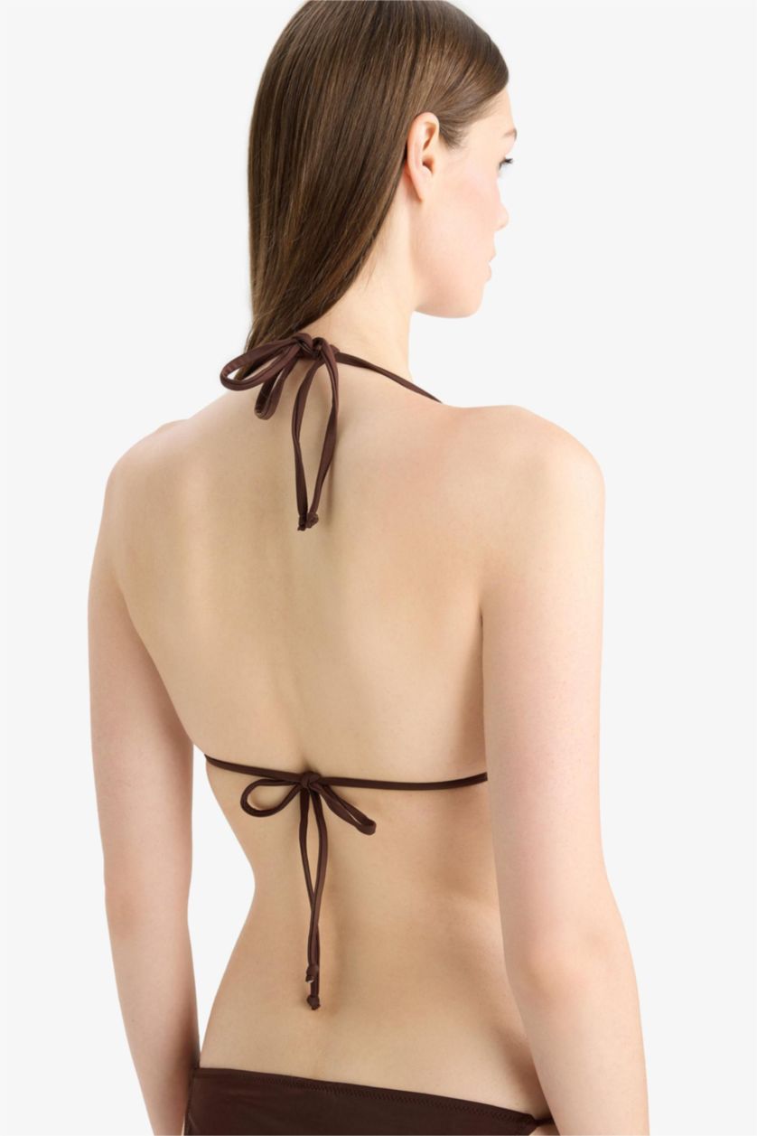 Kadın Kahve Regular Fit Üçgen Bikini Üstü
