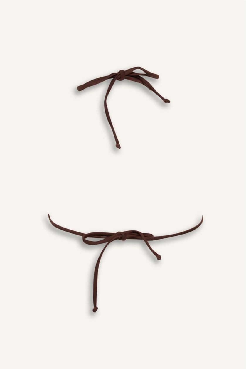 Kadın Kahve Regular Fit Üçgen Bikini Üstü