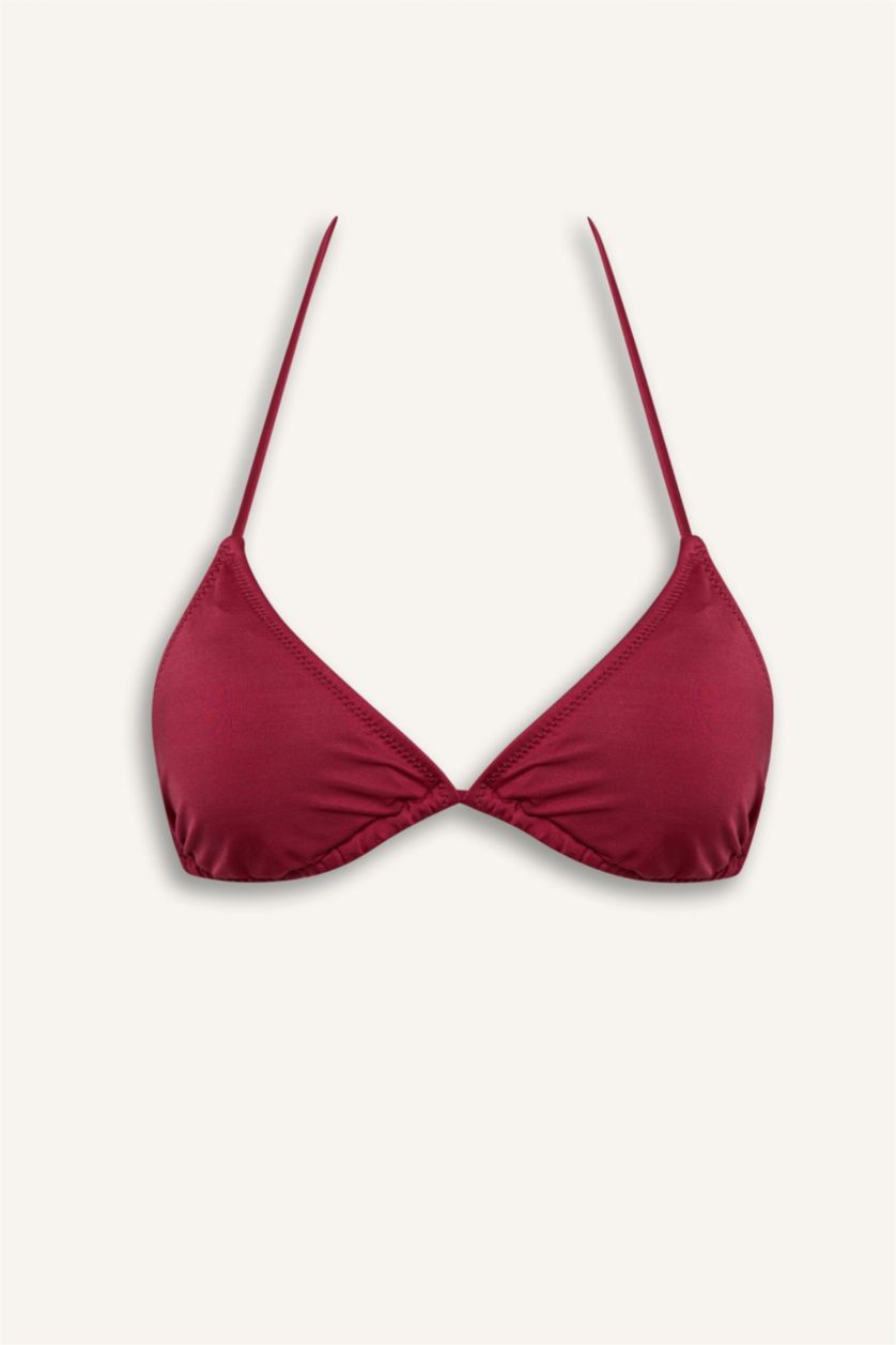 Kadın Bordo Regular Fit Üçgen Bikini Üstü