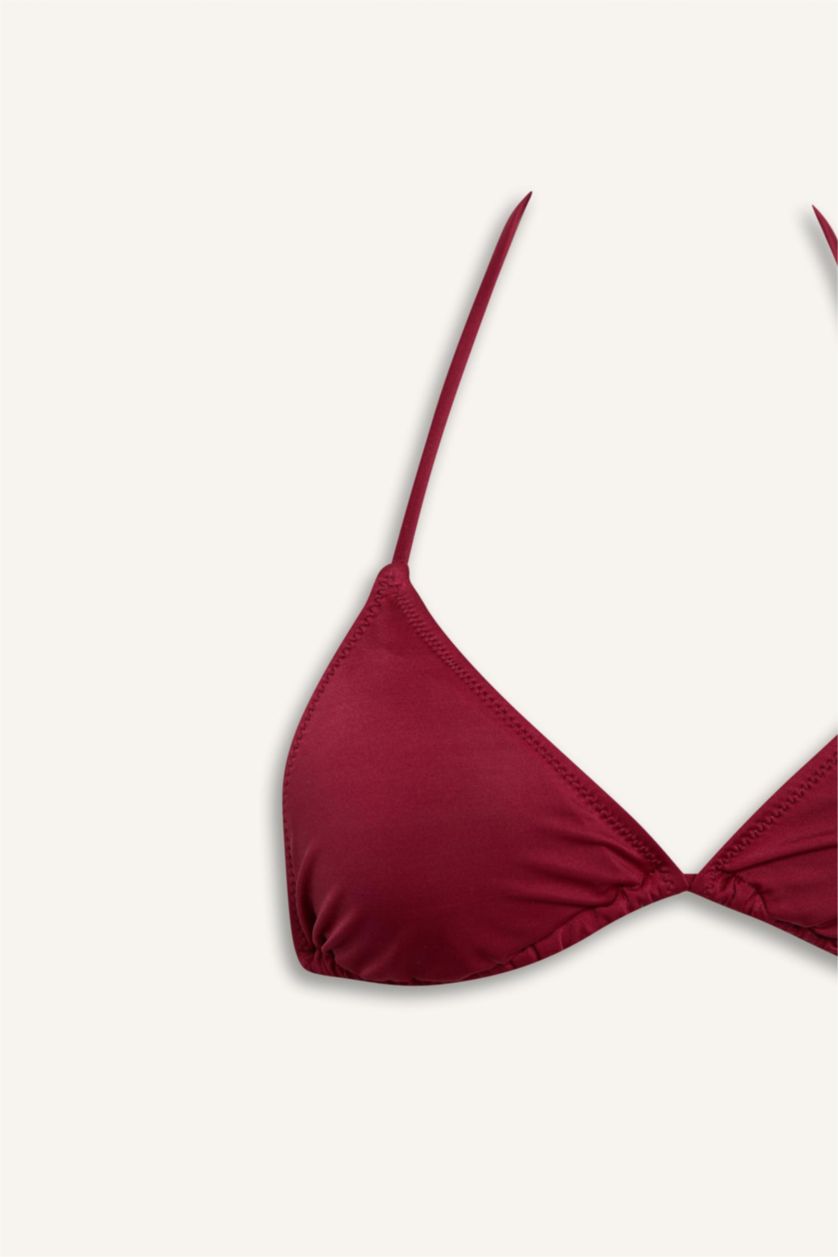 Kadın Bordo Regular Fit Üçgen Bikini Üstü