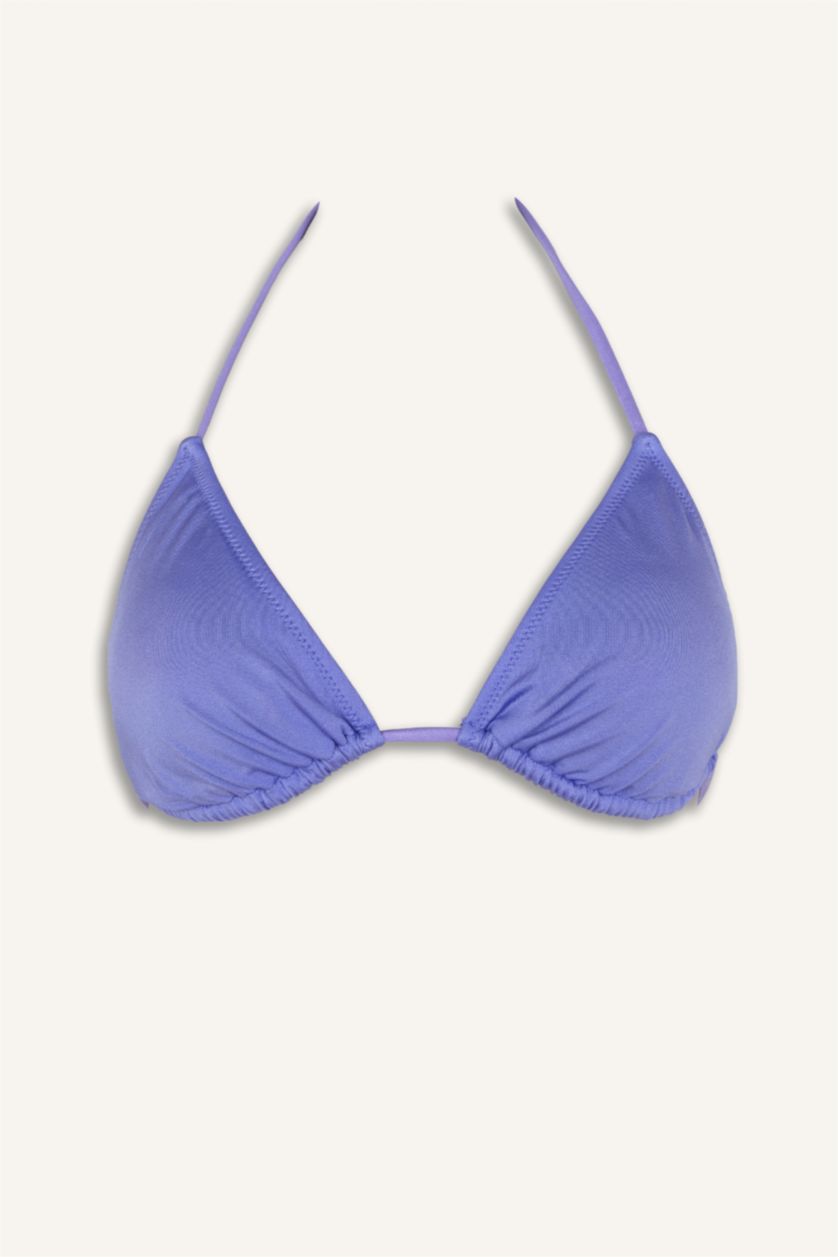 Kadın Lila Regular Fıt Üçgen Bikini Üstü