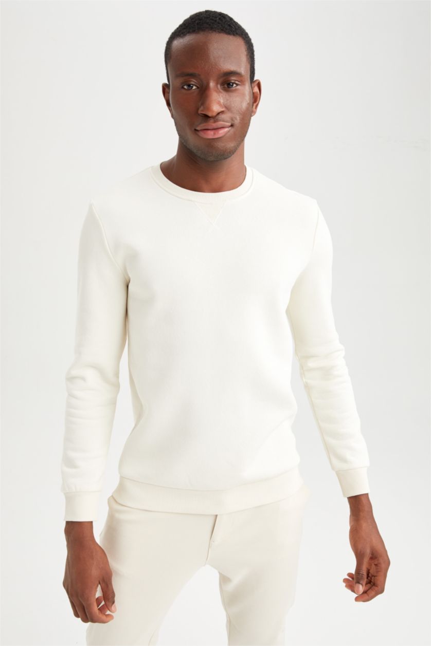 MAN Ecru Regular Fit Sweatshirt