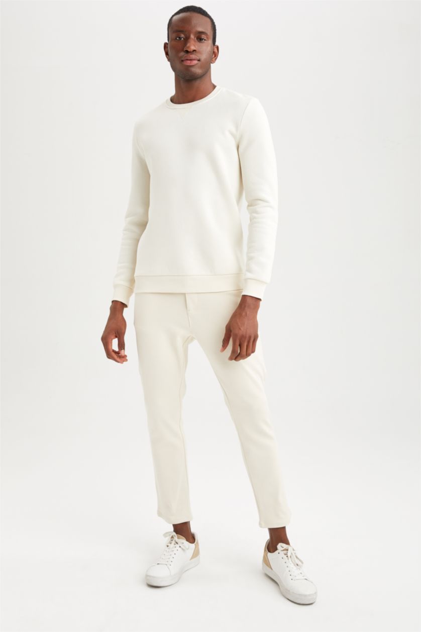 MAN Ecru Regular Fit Sweatshirt