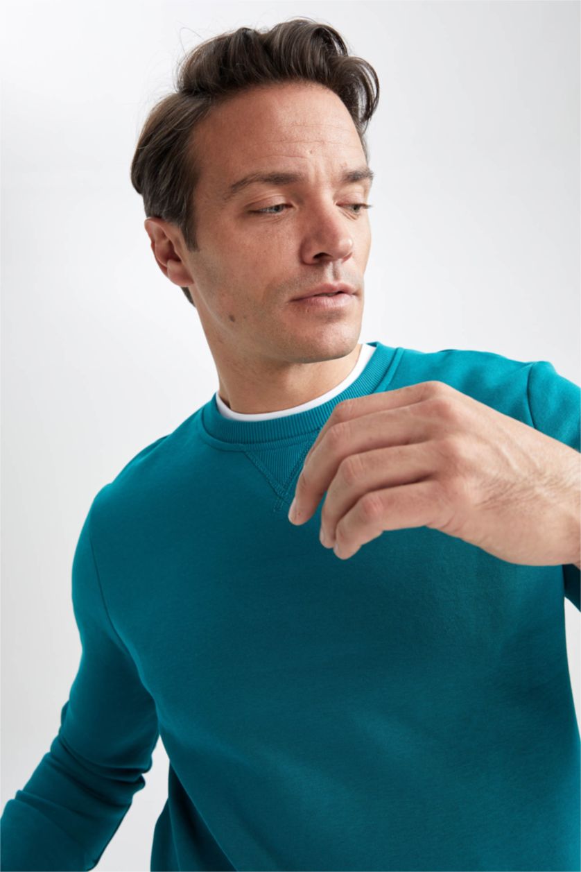 HOMME Turquoise Sweat Coupe Régulière
