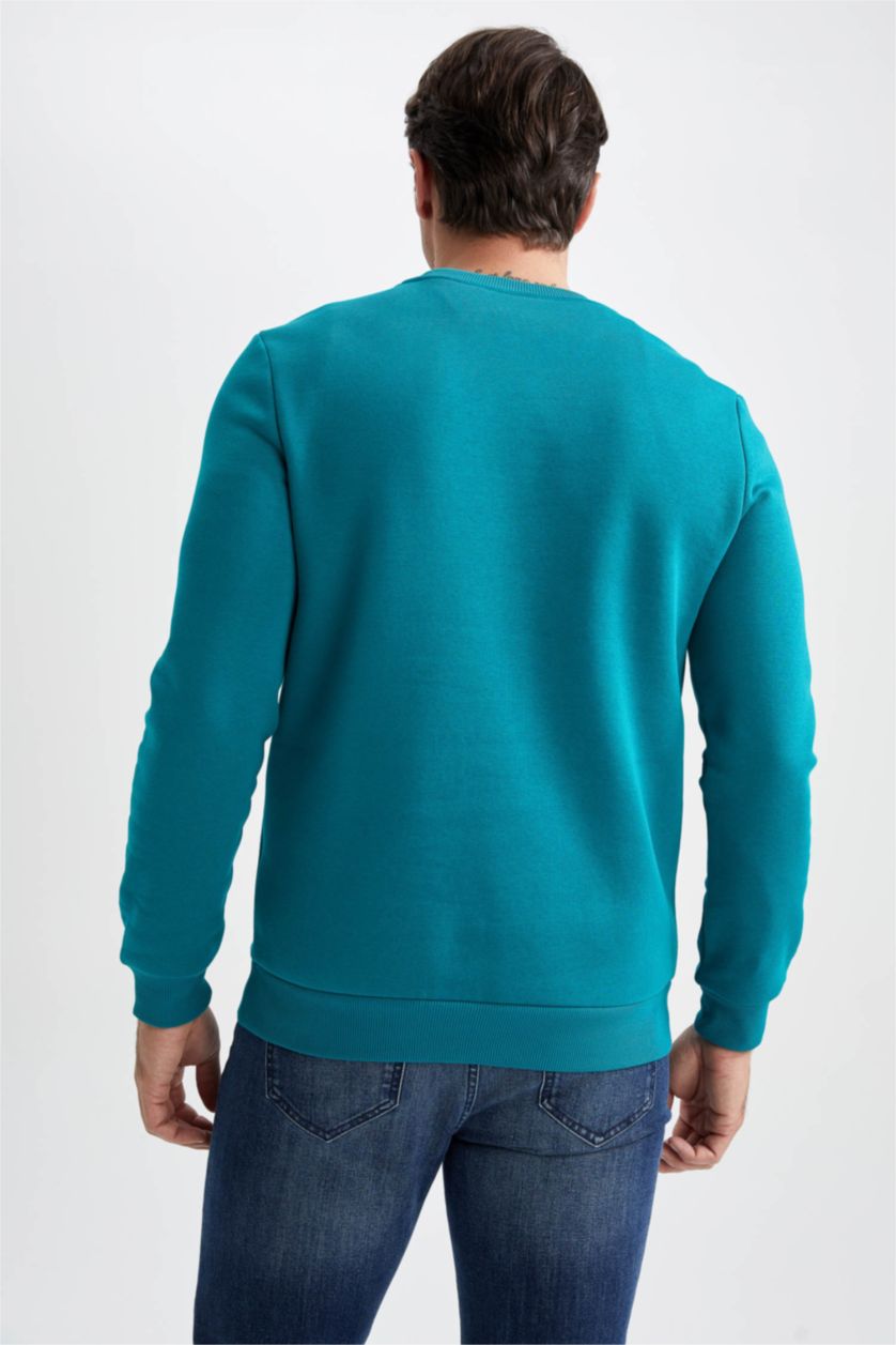 HOMME Turquoise Sweat Coupe Régulière