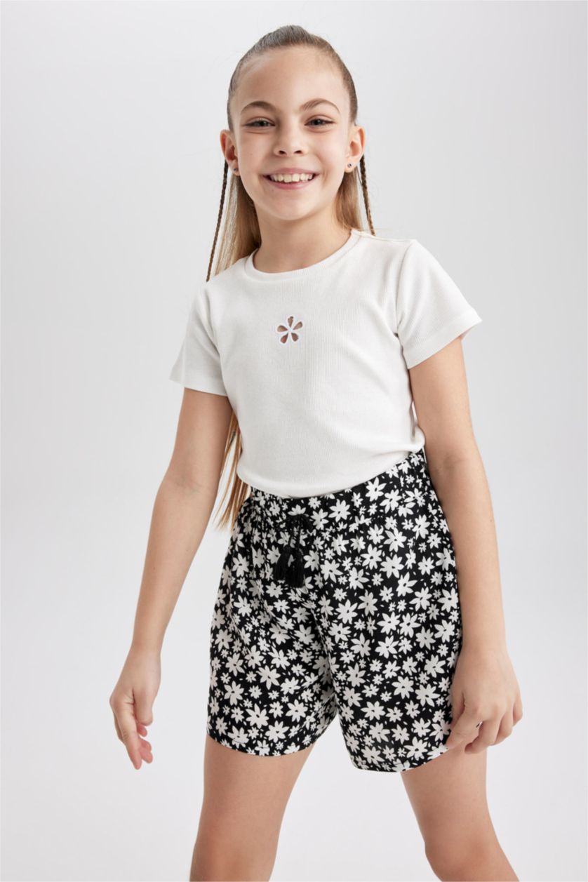GIRLS & TEENS Black Girl Viscose Shorts