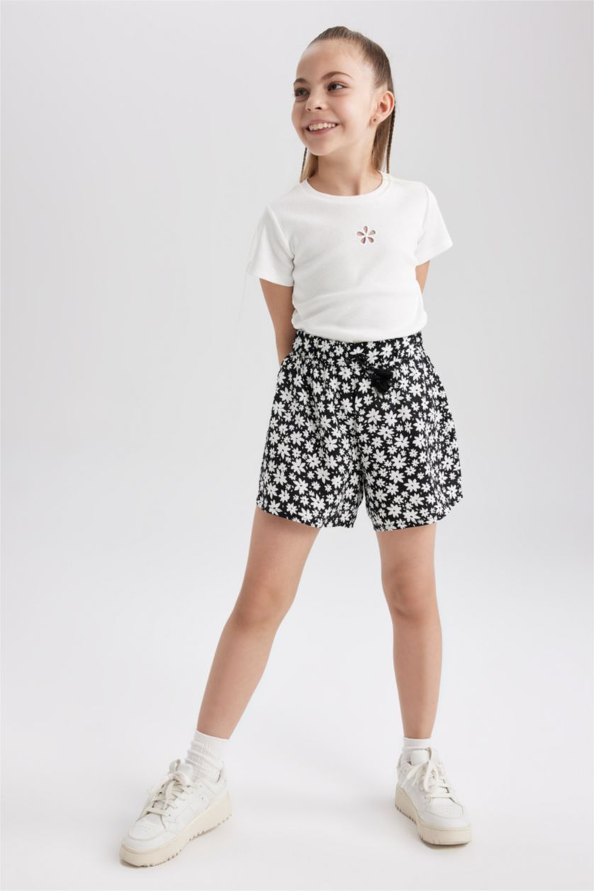 GIRLS & TEENS Black Girl Viscose Shorts