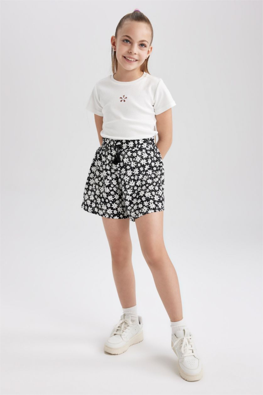 GIRLS & TEENS Black Girl Viscose Shorts