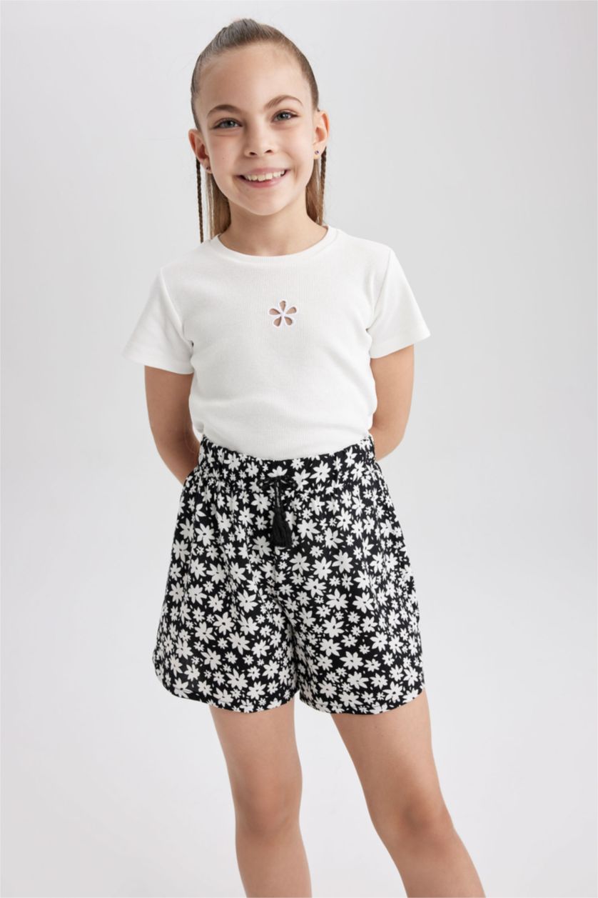 GIRLS & TEENS Black Girl Viscose Shorts