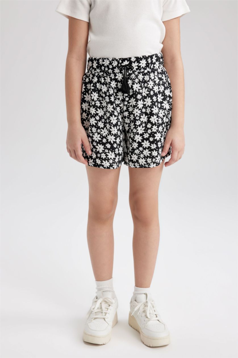 GIRLS & TEENS Black Girl Viscose Shorts