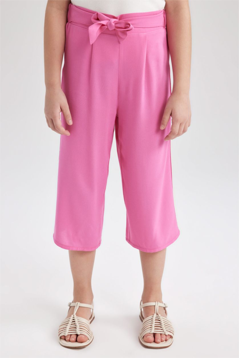 GIRLS & TEENS Pink Girl Culotte Wide Leg Viscose Trousers