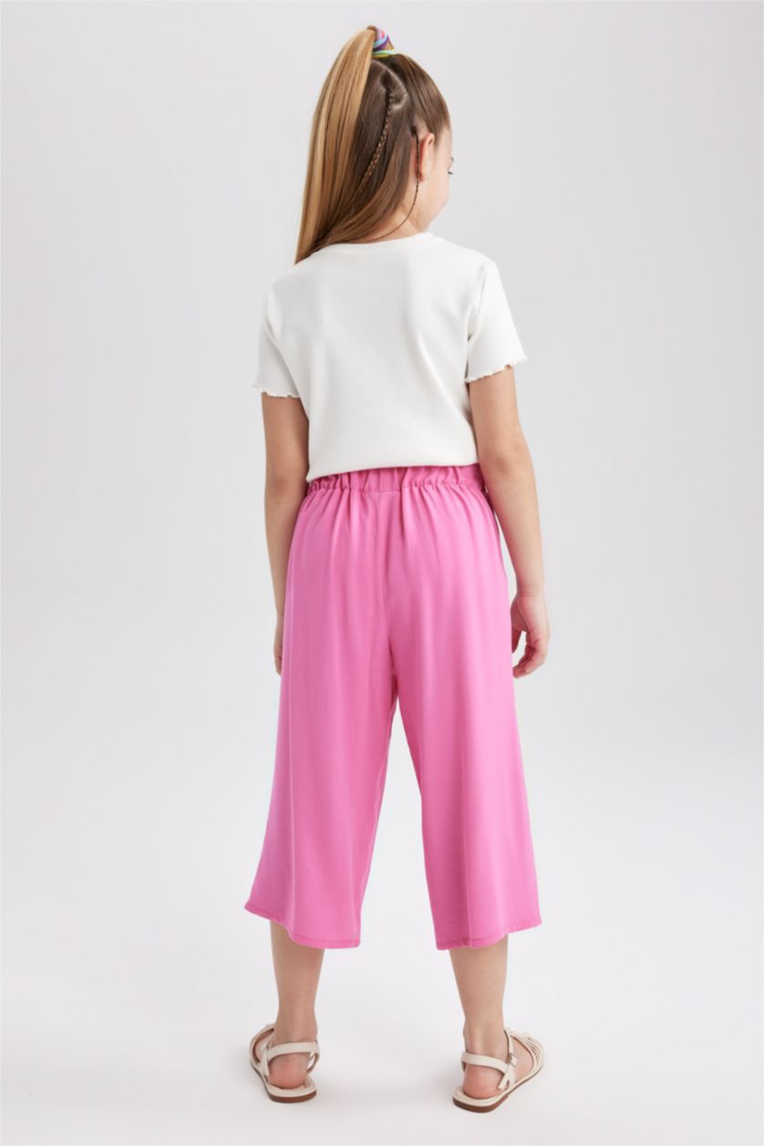 GIRLS & TEENS Pink Girl Culotte Wide Leg Viscose Trousers