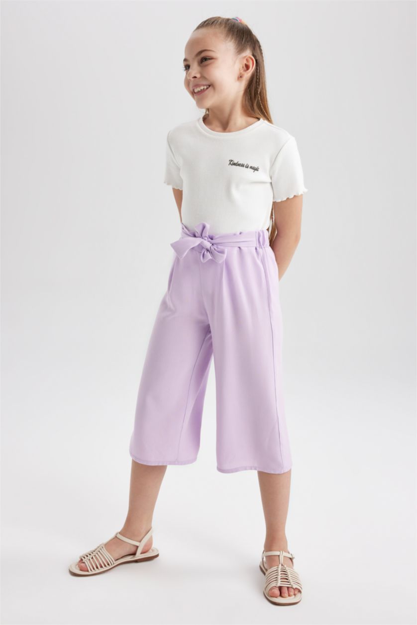 FILLES Violet Pantalon Viscose Culotte