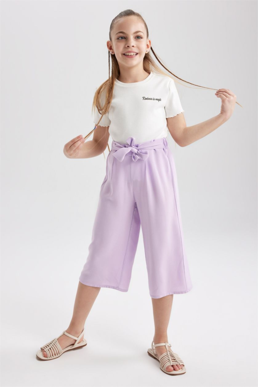 FILLES Violet Pantalon Viscose Culotte