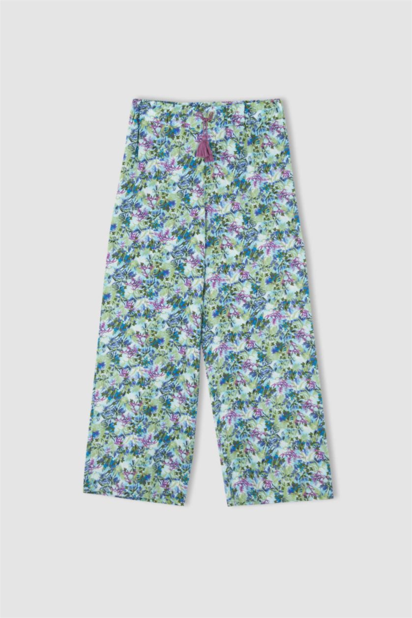 FILLES Violet Pantalon large en viscose Palazzo pour fille