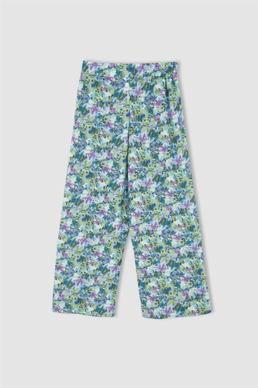 FILLES Violet Pantalon large en viscose Palazzo pour fille