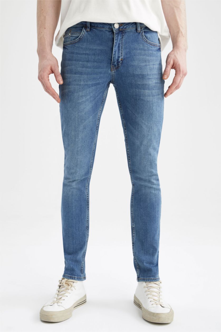 HOMME Bleu Jean Pedro Slim Fit à taille normale et jambe étroite