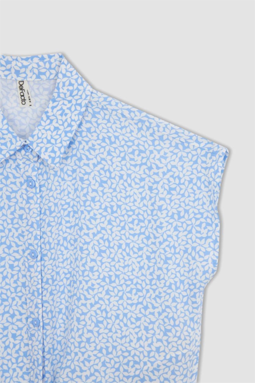 FILLES Bleu Chemise Courte À Manches Courtes Pour Fille