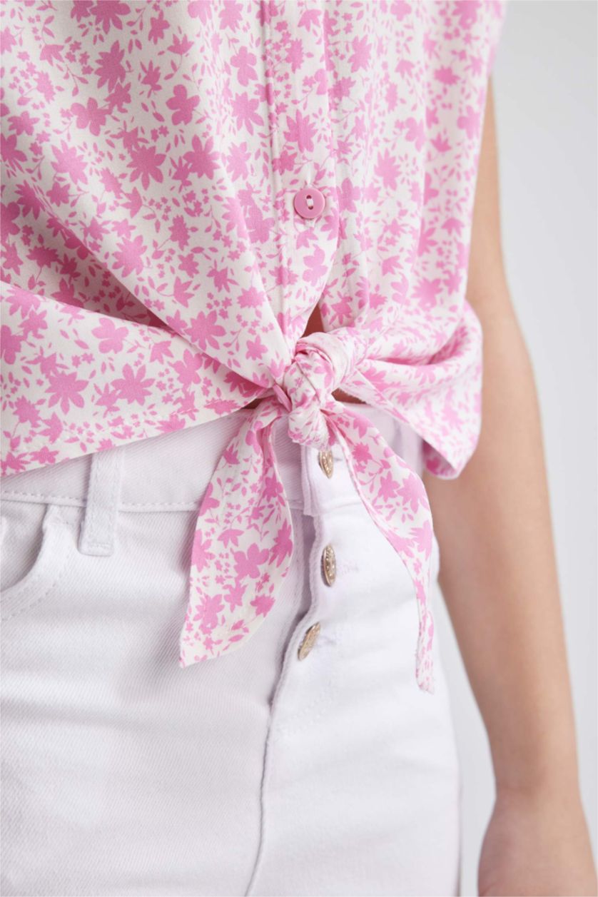 FILLES Rose Chemise Courte À Manches Courtes Pour Fille