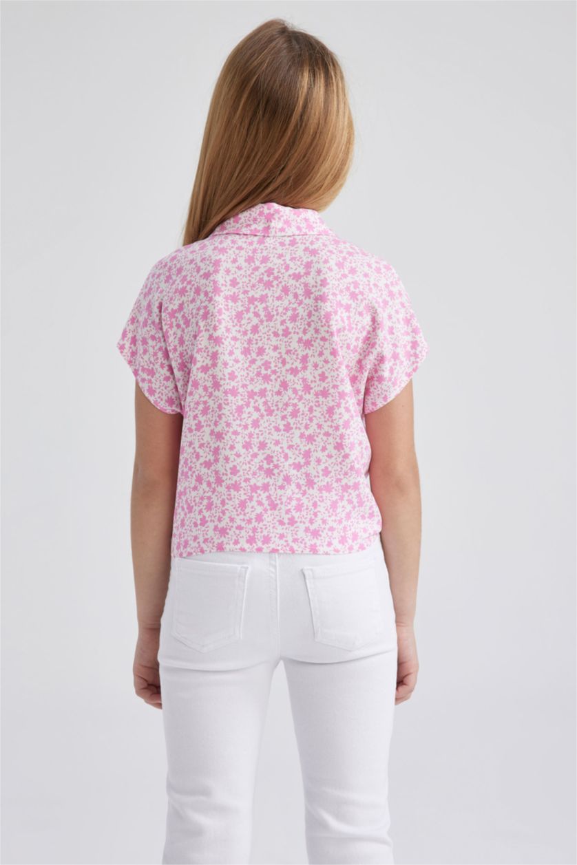 FILLES Rose Chemise Courte À Manches Courtes Pour Fille