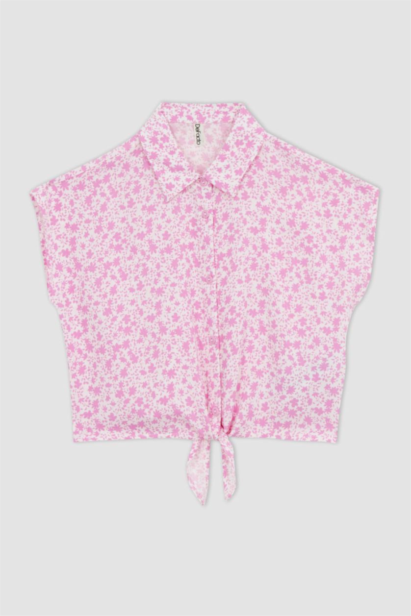 FILLES Rose Chemise Courte À Manches Courtes Pour Fille