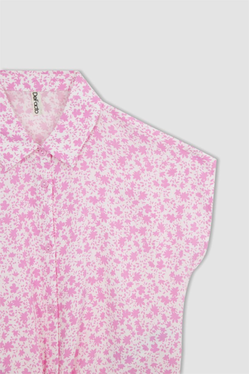 FILLES Rose Chemise Courte À Manches Courtes Pour Fille