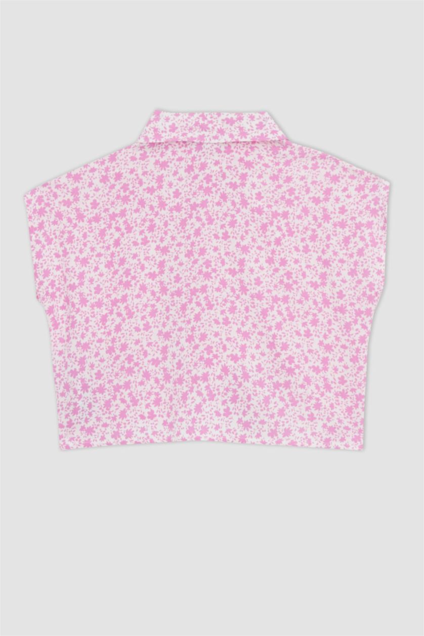 FILLES Rose Chemise Courte À Manches Courtes Pour Fille
