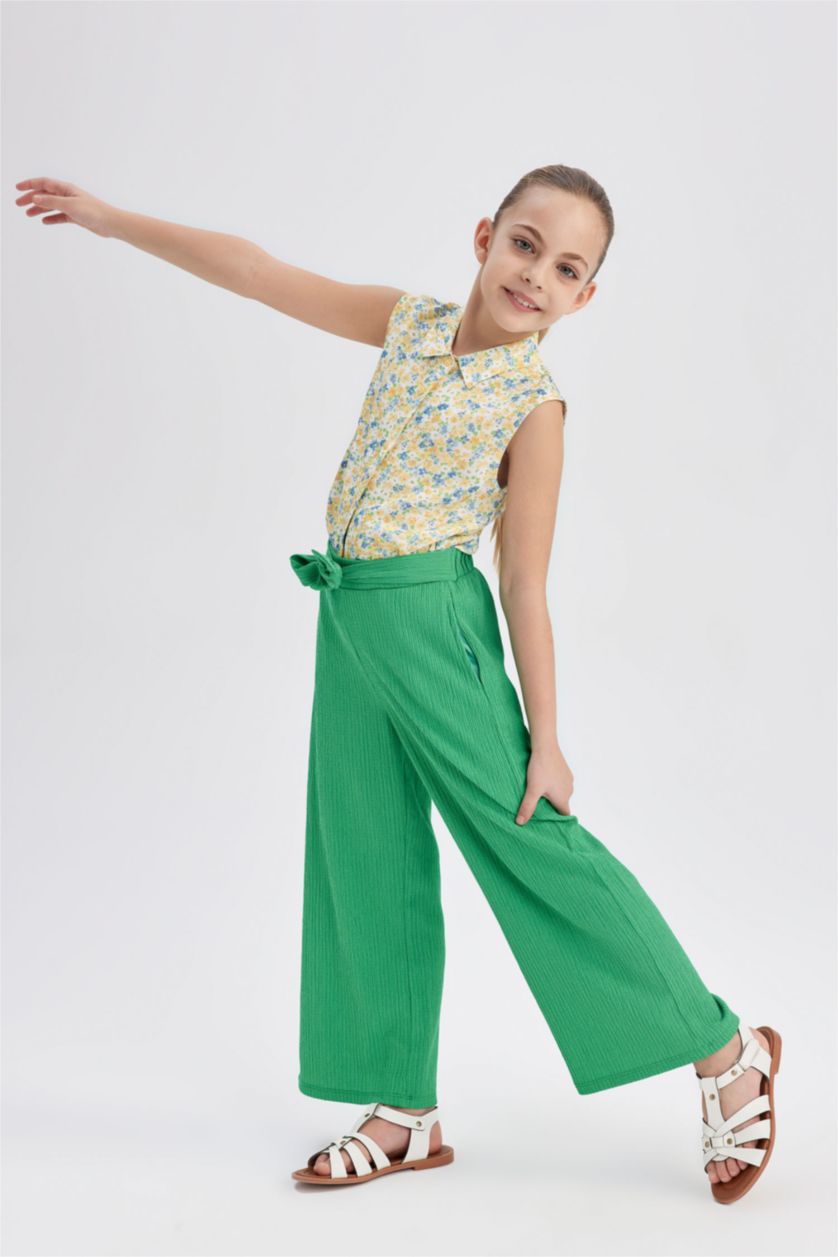 FILLES Jaune Chemise À Manches Courtes Coupe Classique