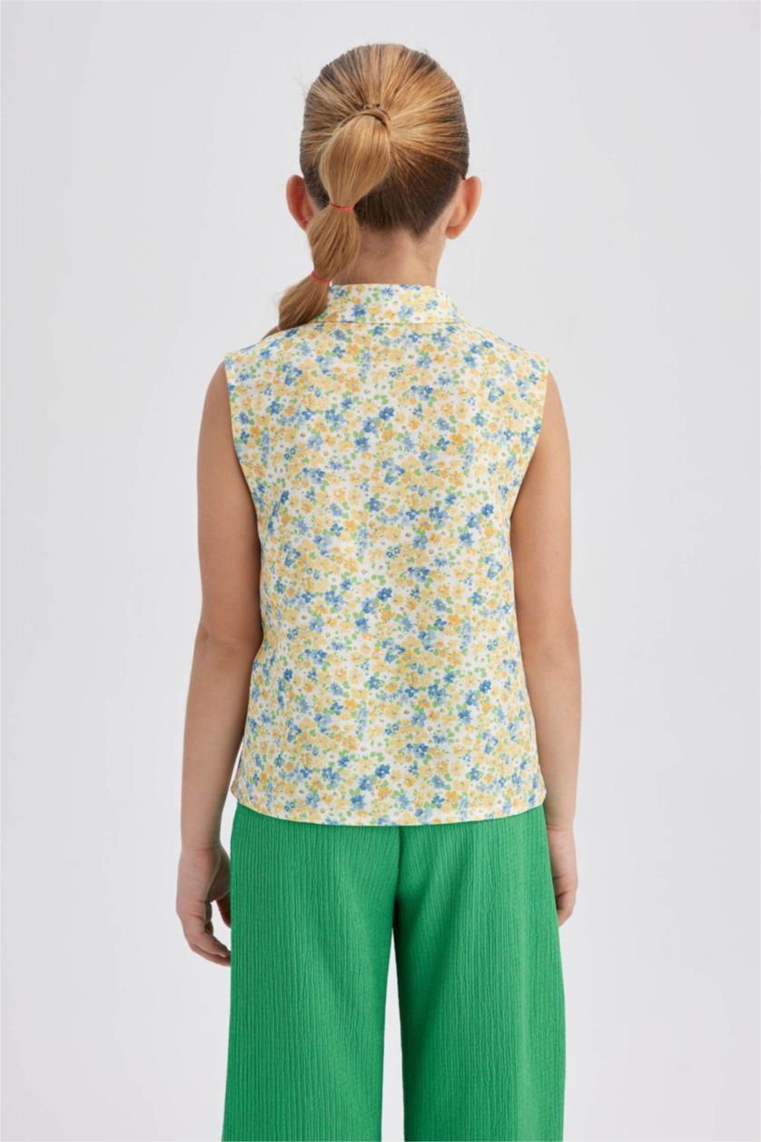 FILLES Jaune Chemise À Manches Courtes Coupe Classique