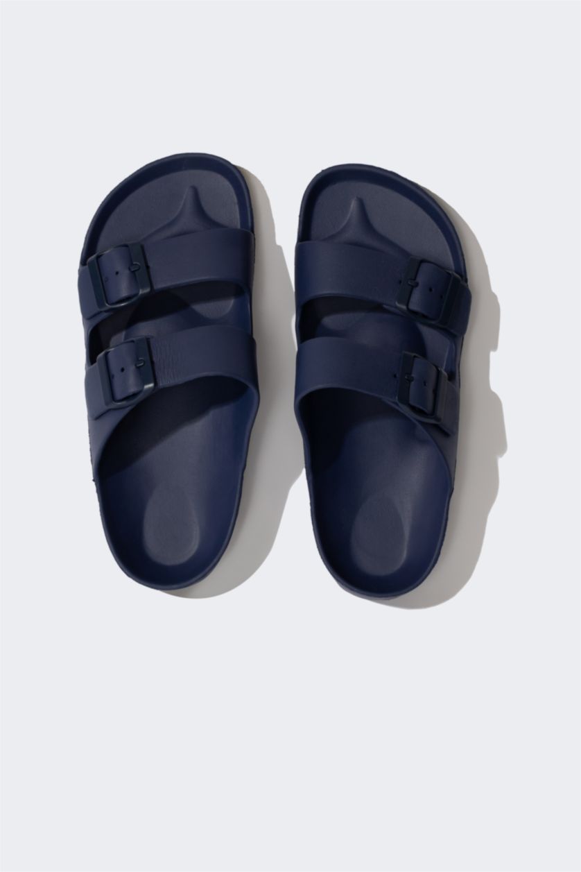 Boys & Teens NAVY Boy Double Banded Slippers