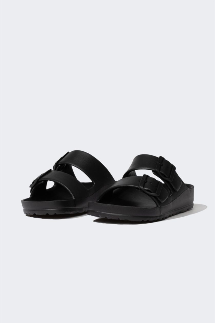 Erkek Çocuk - Genç Erkek Siyah Erkek Çocuk Düz Taban Eva Terlik