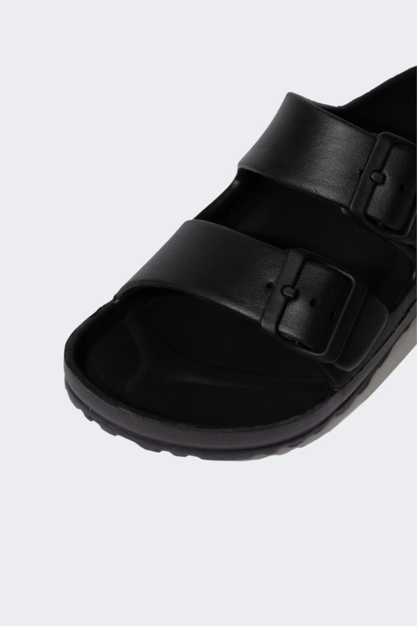 Erkek Çocuk - Genç Erkek Siyah Erkek Çocuk Düz Taban Eva Terlik