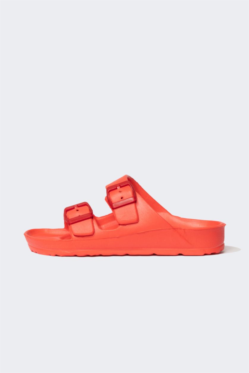 أولادي أحمر شبشب ولادي إيفا بكعب مسطح