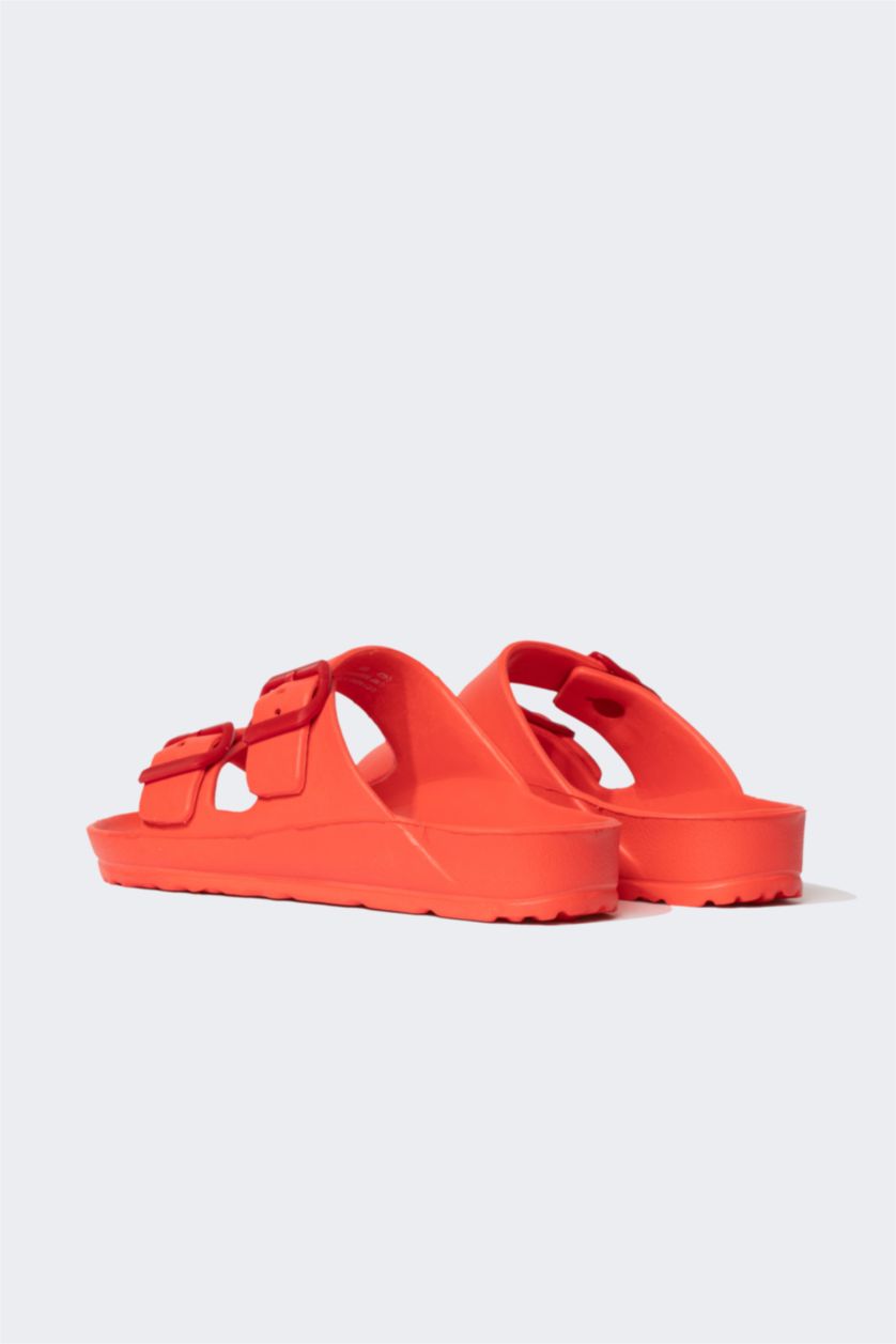 أولادي أحمر شبشب ولادي إيفا بكعب مسطح