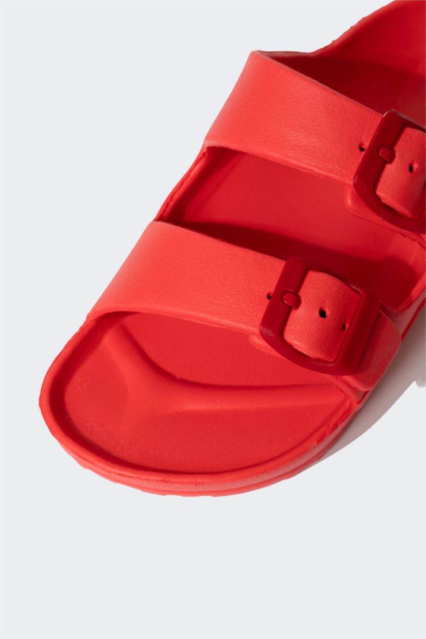 أولادي أحمر شبشب ولادي إيفا بكعب مسطح