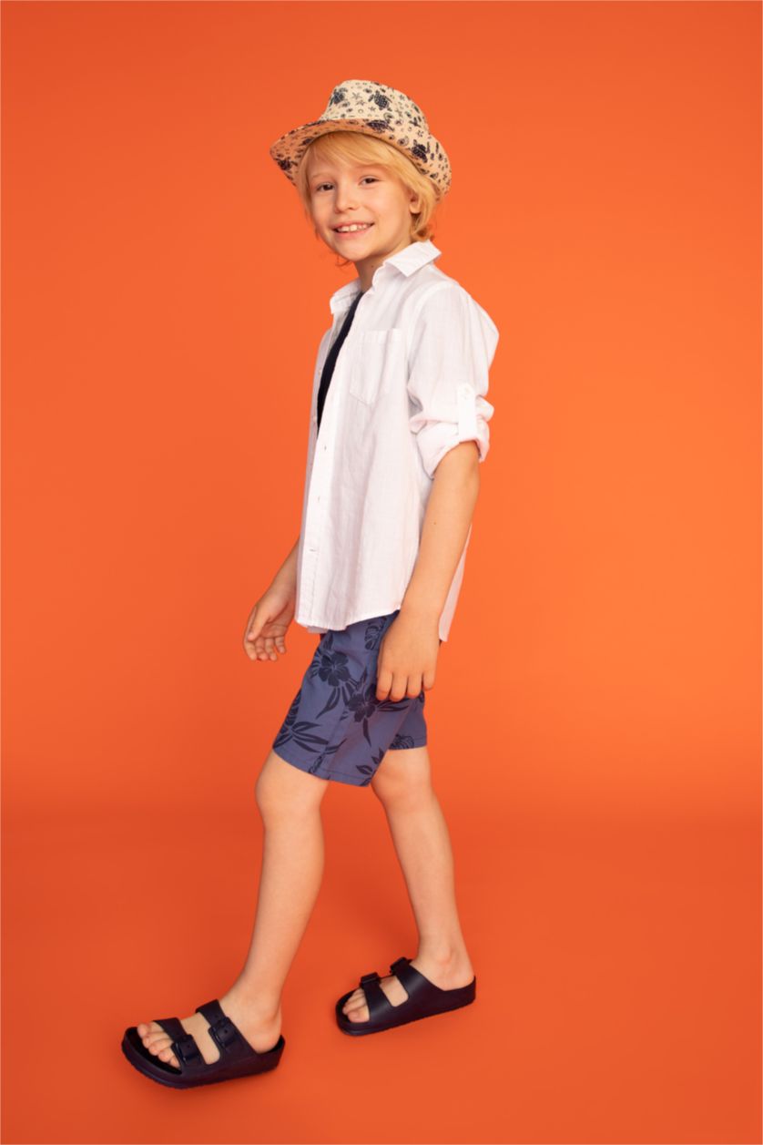 Erkek Çocuk - Genç Erkek Lacivert Erkek Çocuk Eva Çift Bant Tokalı Terlik