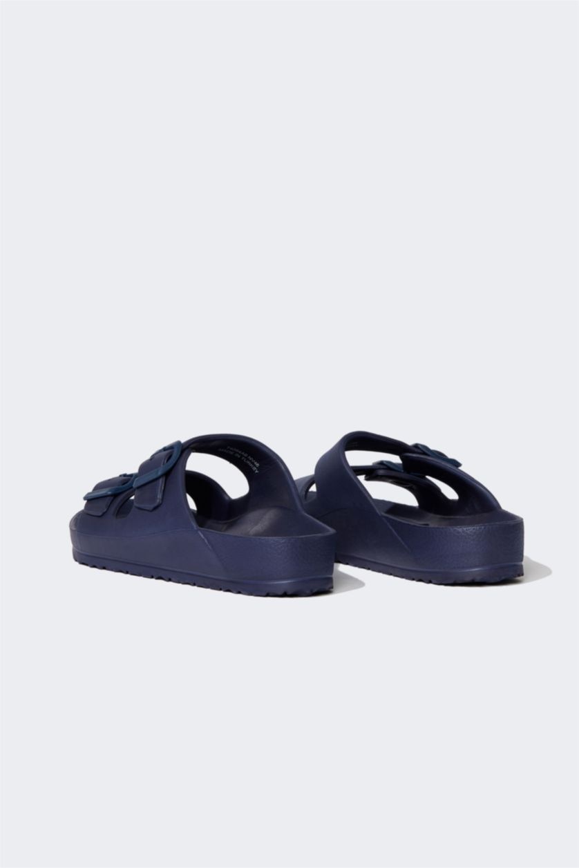 Erkek Çocuk - Genç Erkek Lacivert Erkek Çocuk Eva Çift Bant Tokalı Terlik