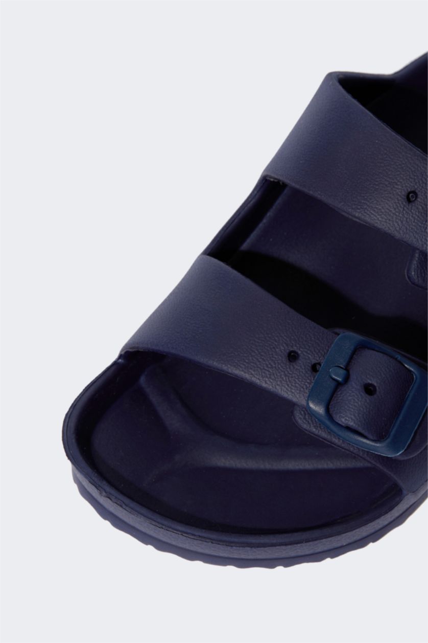 Erkek Çocuk - Genç Erkek Lacivert Erkek Çocuk Eva Çift Bant Tokalı Terlik