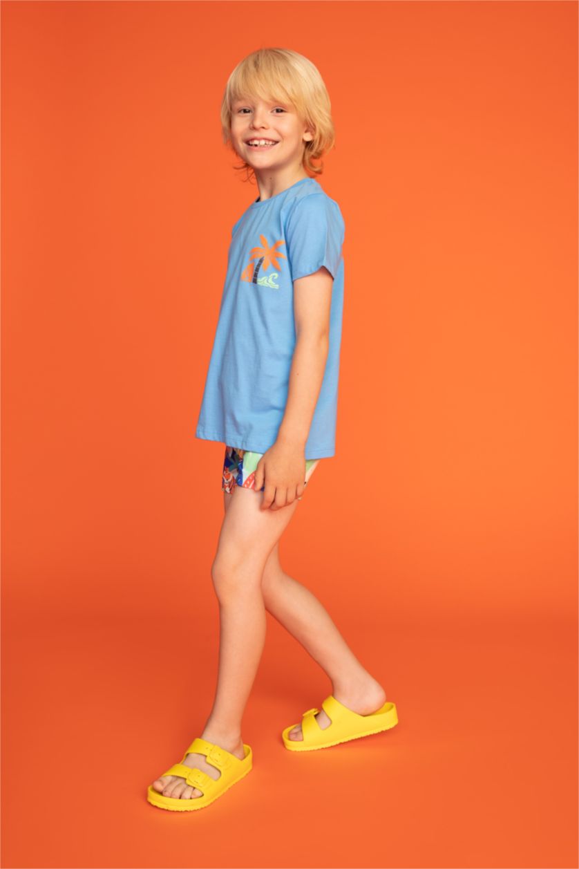 Erkek Çocuk - Genç Erkek Sarı Erkek Çocuk Eva Çift Bant Tokalı Terlik