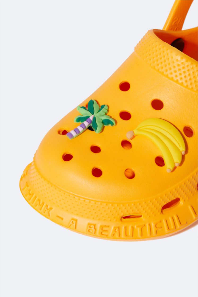 GARÇONS Orange Pantoufles de sandales de plage à motifs pour garçon