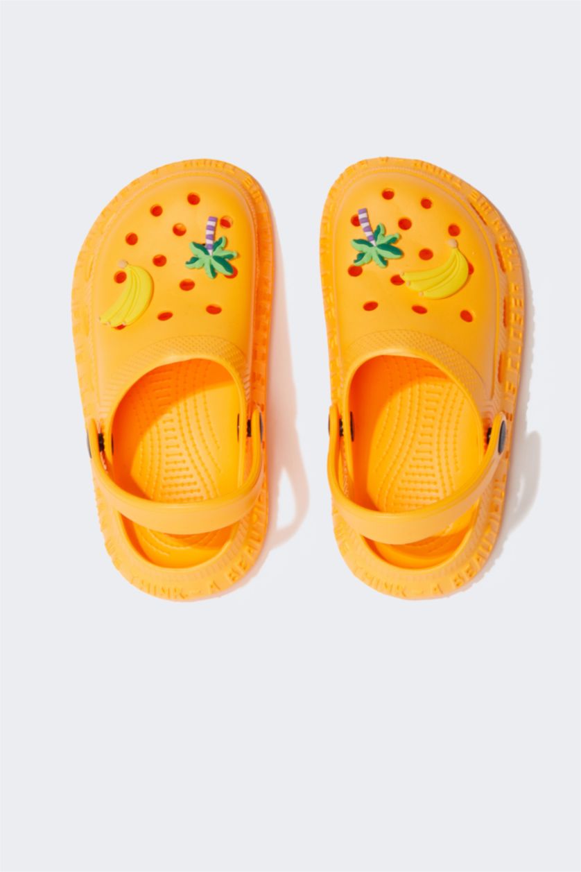GARÇONS Orange Pantoufles de sandales de plage à motifs pour garçon