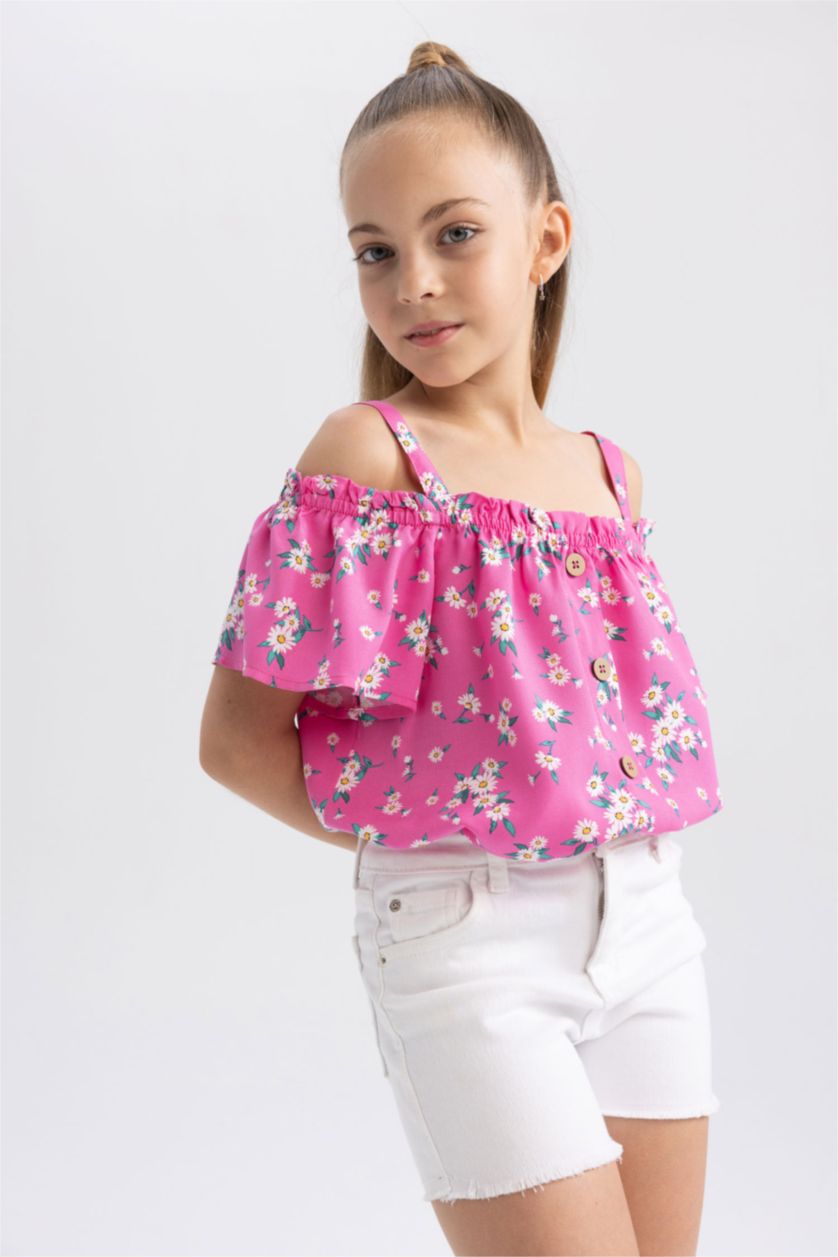 FILLES Rose Blouse à manches courtes Manche Courte