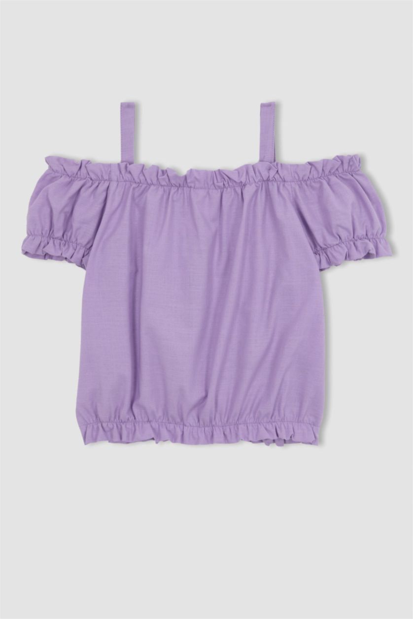 FILLES Violet Clair Chemisier à manches courtes avec bretelles pour fille