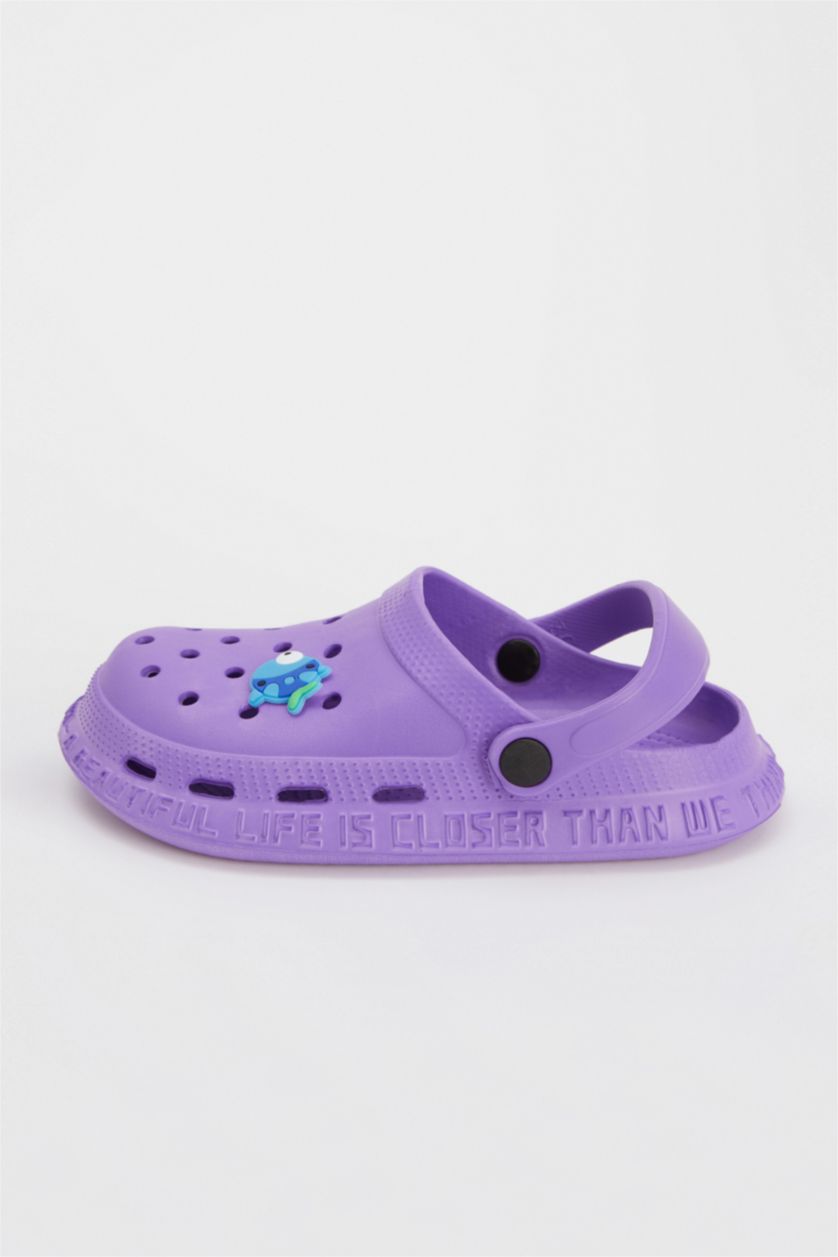 Girls & Teens Purple Girl Fish Patterned Beach Sandals Slippers
